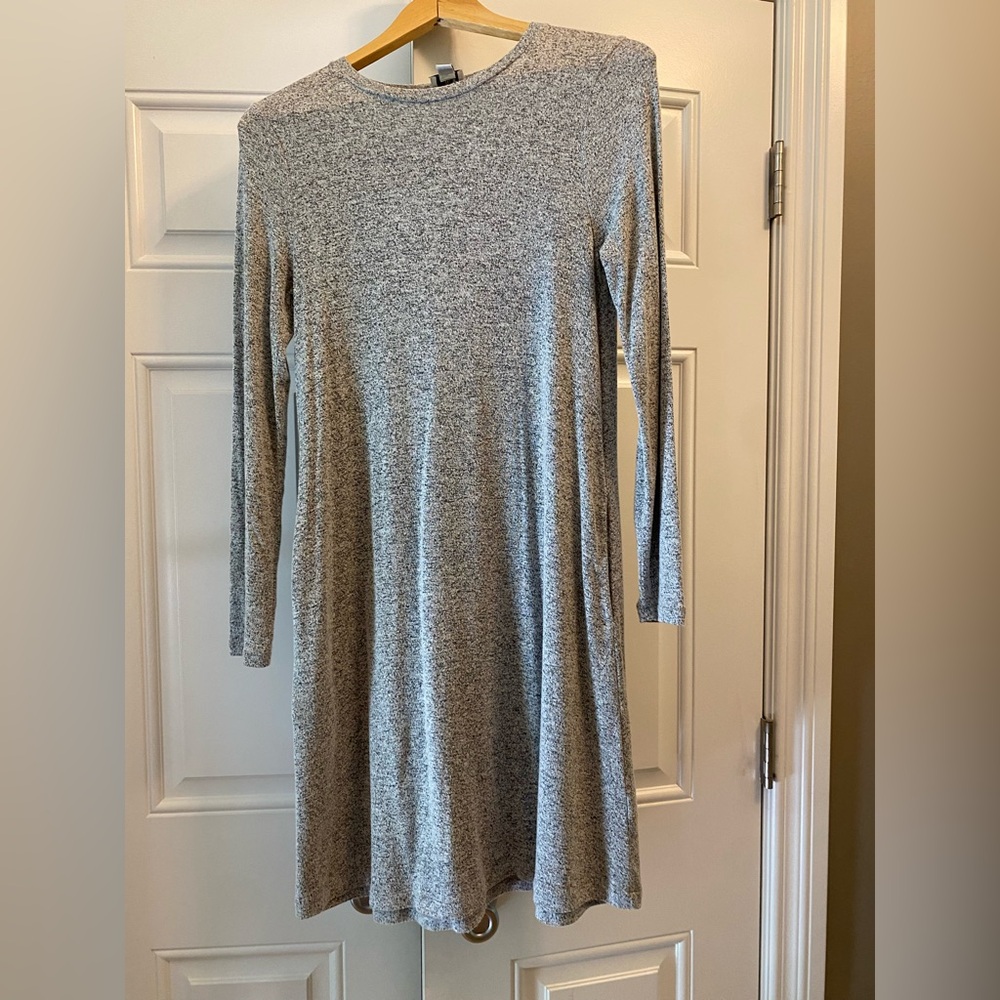 J. Crew Gray Long Sleeve Crew Neck Sweater Dress